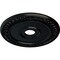 Ekena Millwork Wreath Ceiling Medallion (Fits Canopies up to 6"), 21 1/8"OD x 3 5/8"ID x 7/8"P, Jet Black CM21WRBLF - alternate 3